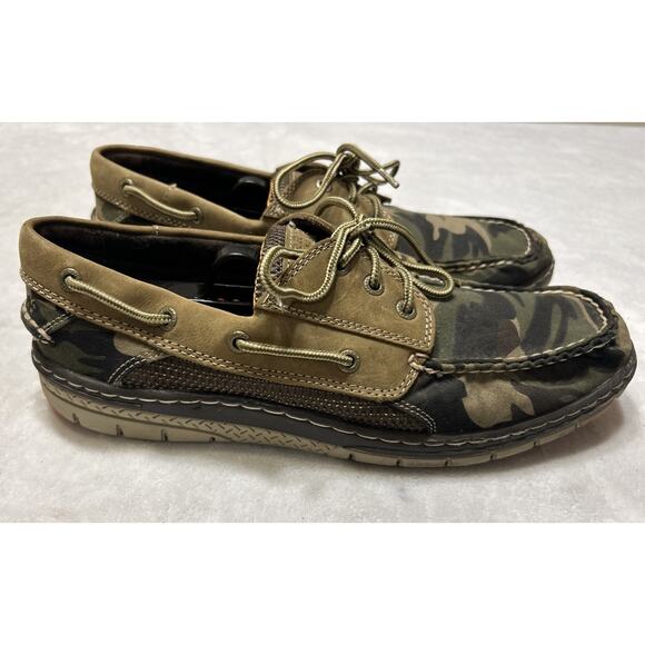 Sperry Top Sider Mens Size 11.5 M Billfish Camo Camouflage 3-Eye Size Boat Shoes - Picture 1 of 9